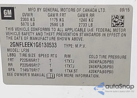 2016 Chevrolet Equinox Ls from USA, damaged, VIN 2GNFLEEK1G6130533